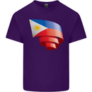 Curled Philippines Flag Philipino Day Football Mens Cotton T-Shirt Tee Top Purple