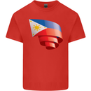 Curled Philippines Flag Philipino Day Football Mens Cotton T-Shirt Tee Top Red