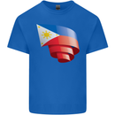Curled Philippines Flag Philipino Day Football Mens Cotton T-Shirt Tee Top Royal Blue