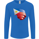 Curled Philippines Flag Philipino Day Football Mens Long Sleeve T-Shirt Royal Blue