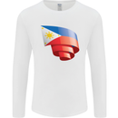 Curled Philippines Flag Philipino Day Football Mens Long Sleeve T-Shirt White