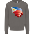 Curled Philippines Flag Philipino Day Football Mens Sweatshirt Jumper Charcoal