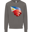 Curled Philippines Flag Philipino Day Football Mens Sweatshirt Jumper Charcoal
