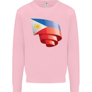 Curled Philippines Flag Philipino Day Football Mens Sweatshirt Jumper Light Pink
