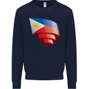 Curled Philippines Flag Philipino Day Football Mens Sweatshirt Jumper Navy Blue