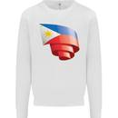 Curled Philippines Flag Philipino Day Football Mens Sweatshirt Jumper White