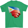 Curled Philippines Flag Philipino Day Football Mens T-Shirt 100% Cotton Irish Green