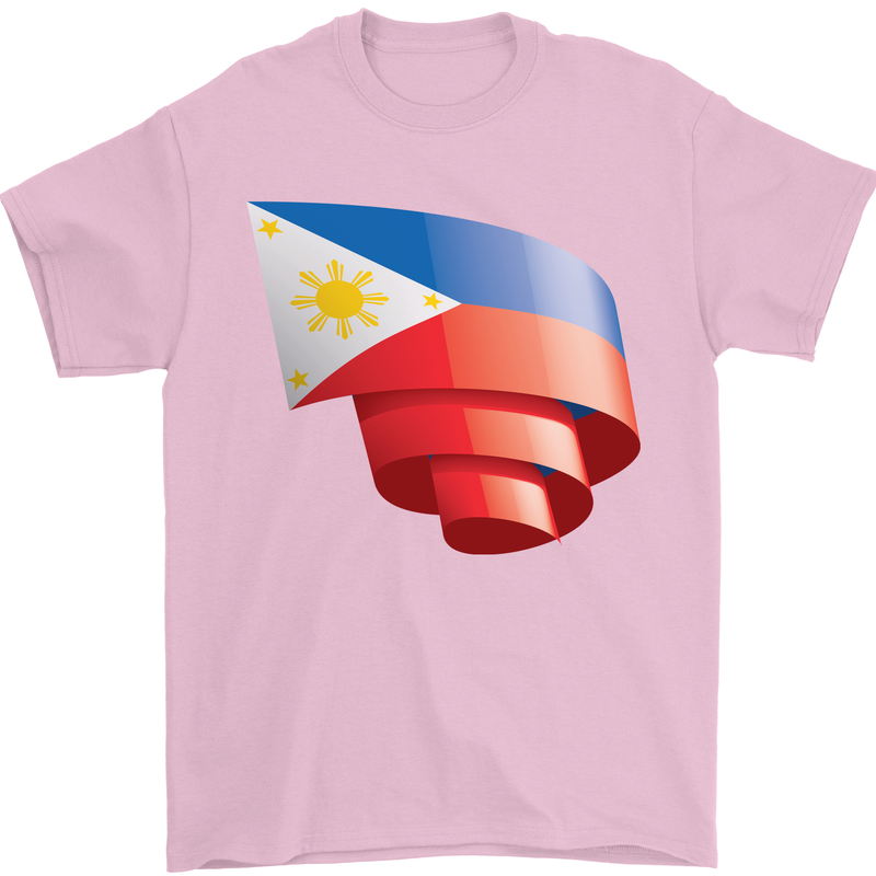 Curled Philippines Flag Philipino Day Football Mens T-Shirt 100% Cotton Light Pink