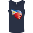Curled Philippines Flag Philipino Day Football Mens Vest Tank Top Navy Blue
