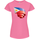 Curled Philippines Flag Philipino Day Football Womens Petite Cut T-Shirt Azalea