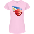 Curled Philippines Flag Philipino Day Football Womens Petite Cut T-Shirt Light Pink
