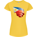 Curled Philippines Flag Philipino Day Football Womens Petite Cut T-Shirt Yellow