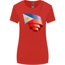 Curled Philippines Flag Philipino Day Football Womens Wider Cut T-Shirt Red
