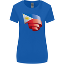 Curled Philippines Flag Philipino Day Football Womens Wider Cut T-Shirt Royal Blue
