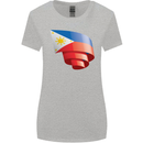 Curled Philippines Flag Philipino Day Football Womens Wider Cut T-Shirt Sports Grey