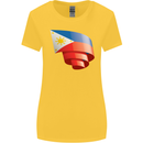 Curled Philippines Flag Philipino Day Football Womens Wider Cut T-Shirt Yellow