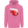 Curled Poland Flag Polish Day Football Childrens Kids Hoodie Azalea