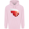 Curled Poland Flag Polish Day Football Childrens Kids Hoodie Light Pink