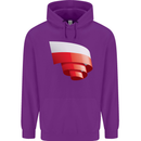 Curled Poland Flag Polish Day Football Childrens Kids Hoodie Purple