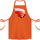 Curled Poland Flag Polish Day Football Cotton Apron 100% Organic Orange