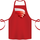 Curled Poland Flag Polish Day Football Cotton Apron 100% Organic Red