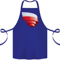 Curled Poland Flag Polish Day Football Cotton Apron 100% Organic Royal Blue