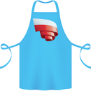 Curled Poland Flag Polish Day Football Cotton Apron 100% Organic Turquoise