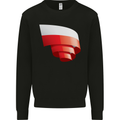 Curled Poland Flag Polish Day Football Kids Sweatshirt Jumper Black