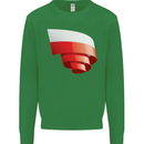 Curled Poland Flag Polish Day Football Kids Sweatshirt Jumper Irish Green