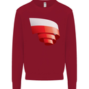 Curled Poland Flag Polish Day Football Kids Sweatshirt Jumper Red