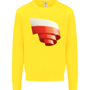 Curled Poland Flag Polish Day Football Kids Sweatshirt Jumper Yellow