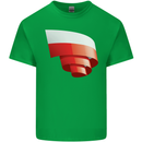Curled Poland Flag Polish Day Football Kids T-Shirt Childrens Irish Green