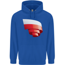Curled Poland Flag Polish Day Football Mens 80% Cotton Hoodie Royal Blue