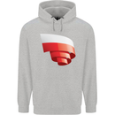 Curled Poland Flag Polish Day Football Mens 80% Cotton Hoodie Sports Grey