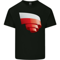 Curled Poland Flag Polish Day Football Mens Cotton T-Shirt Tee Top Black