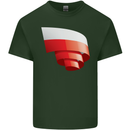 Curled Poland Flag Polish Day Football Mens Cotton T-Shirt Tee Top Forest Green