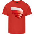 Curled Poland Flag Polish Day Football Mens Cotton T-Shirt Tee Top Red