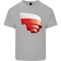 Curled Poland Flag Polish Day Football Mens Cotton T-Shirt Tee Top Sports Grey