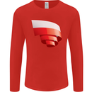 Curled Poland Flag Polish Day Football Mens Long Sleeve T-Shirt Red