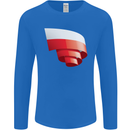 Curled Poland Flag Polish Day Football Mens Long Sleeve T-Shirt Royal Blue