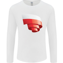 Curled Poland Flag Polish Day Football Mens Long Sleeve T-Shirt White