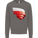 Curled Poland Flag Polish Day Football Mens Sweatshirt Jumper Charcoal