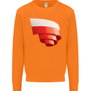 Curled Poland Flag Polish Day Football Mens Sweatshirt Jumper Orange