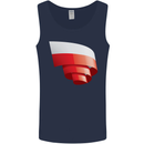 Curled Poland Flag Polish Day Football Mens Vest Tank Top Navy Blue
