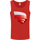 Curled Poland Flag Polish Day Football Mens Vest Tank Top Red