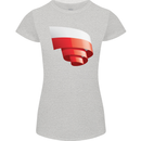 Curled Poland Flag Polish Day Football Womens Petite Cut T-Shirt Sports Grey