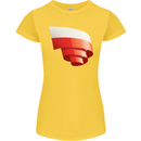 Curled Poland Flag Polish Day Football Womens Petite Cut T-Shirt Yellow