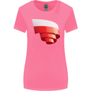 Curled Poland Flag Polish Day Football Womens Wider Cut T-Shirt Azalea