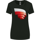 Curled Poland Flag Polish Day Football Womens Wider Cut T-Shirt Black