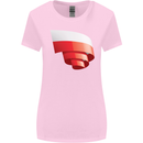 Curled Poland Flag Polish Day Football Womens Wider Cut T-Shirt Light Pink